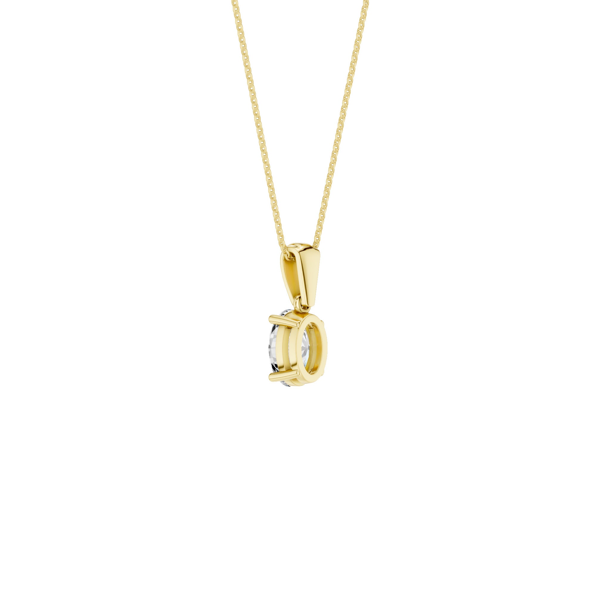 Lab-diamant anheng oval 0,50 ct F/VS – 9K gult gull