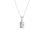 Lab-diamant anheng oval 0,75 ct F/VS – 9K hvitt gull