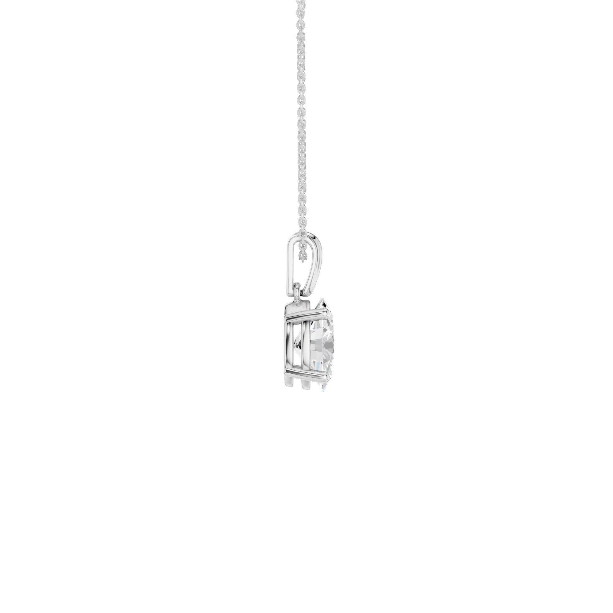 Lab-diamant anheng oval 0,75 ct F/VS – 9K hvitt gull