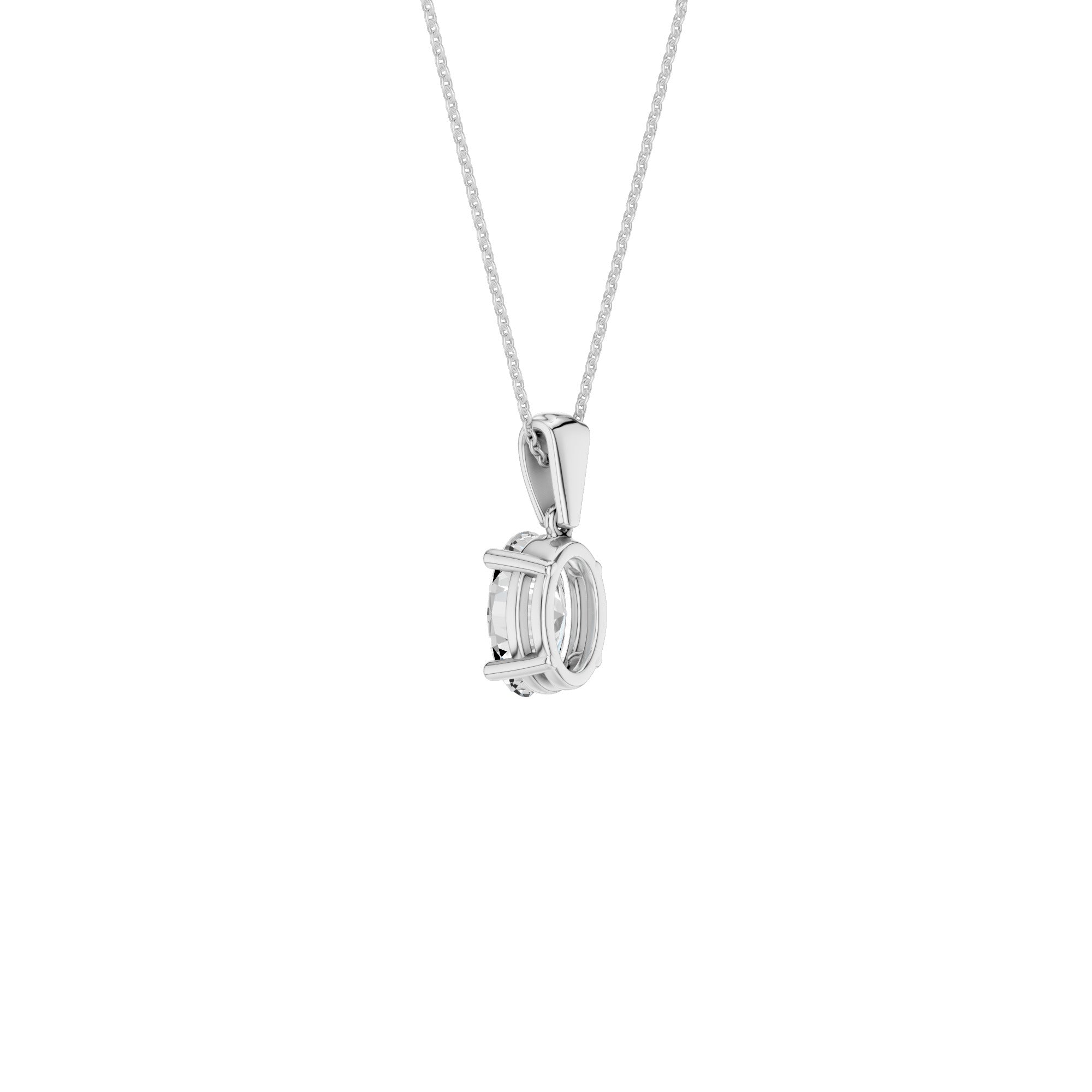 Lab-diamant anheng oval 0,75 ct F/VS – 9K hvitt gull