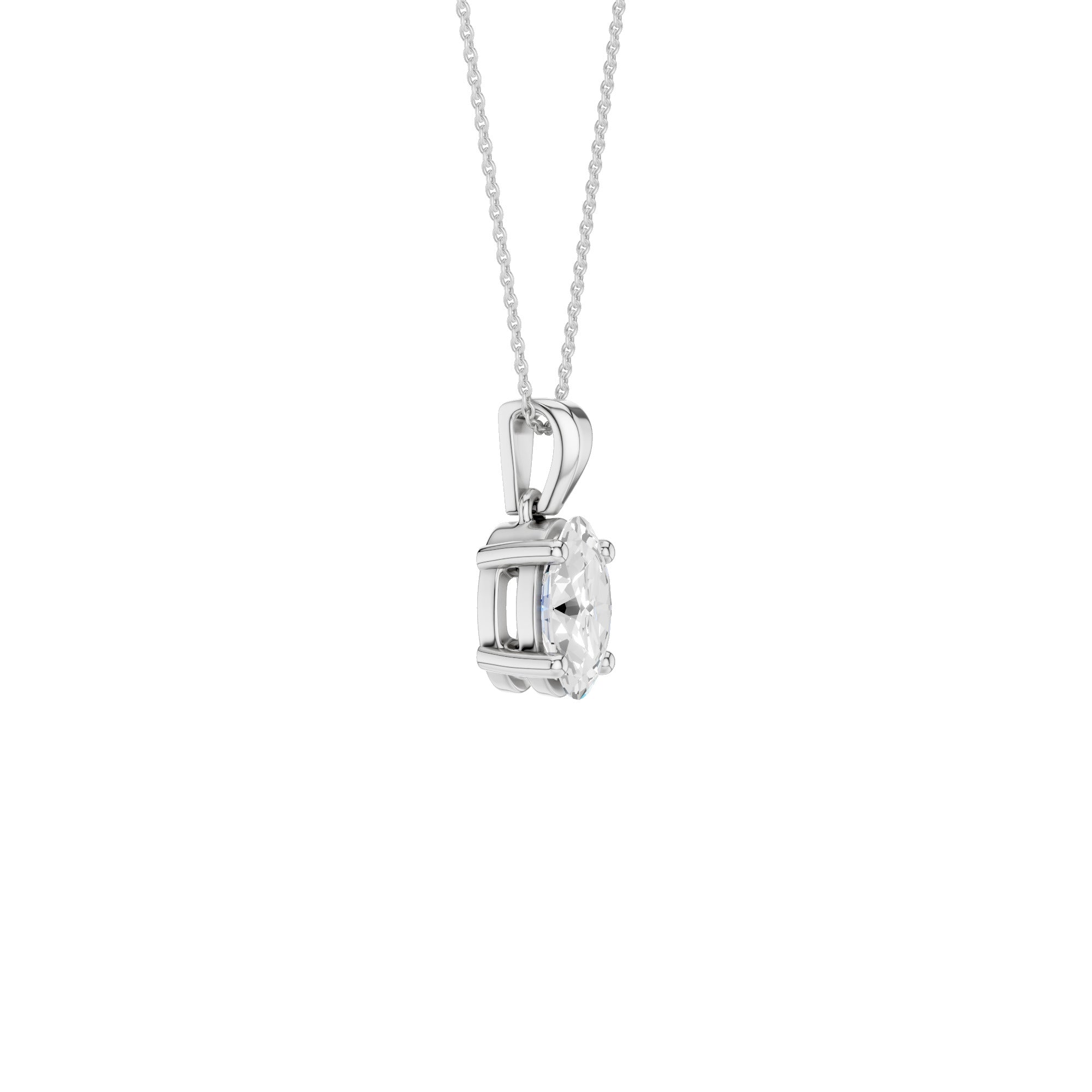 Lab-diamant anheng oval 1,00 ct F/VS – 9K hvitt gull