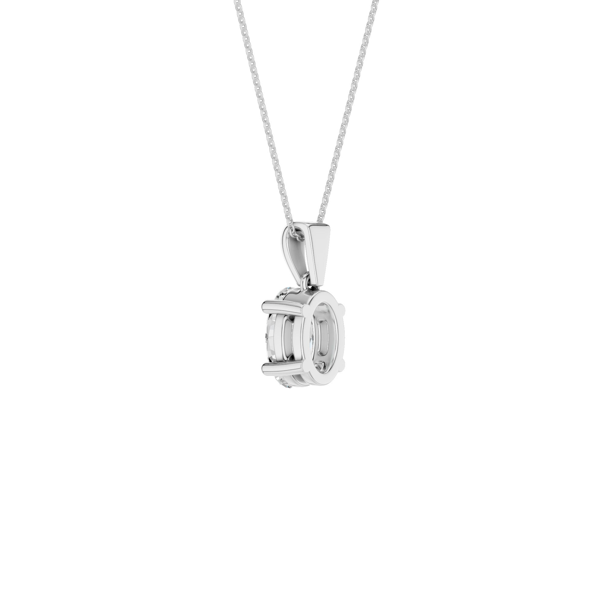 Lab-diamant anheng oval 1,00 ct F/VS – 9K hvitt gull
