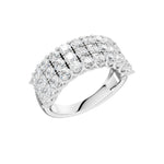 Bred pavéring 2,00 ct F/VS – 9K hvitt gull, sett skrått forfra