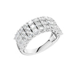 Bred pavéring 2,00 ct F/VS – 9K hvitt gull, sett skrått forfra