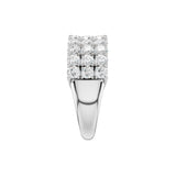 Bred pavéring 2,00 ct F/VS – 9K hvitt gull, sett ovenfra