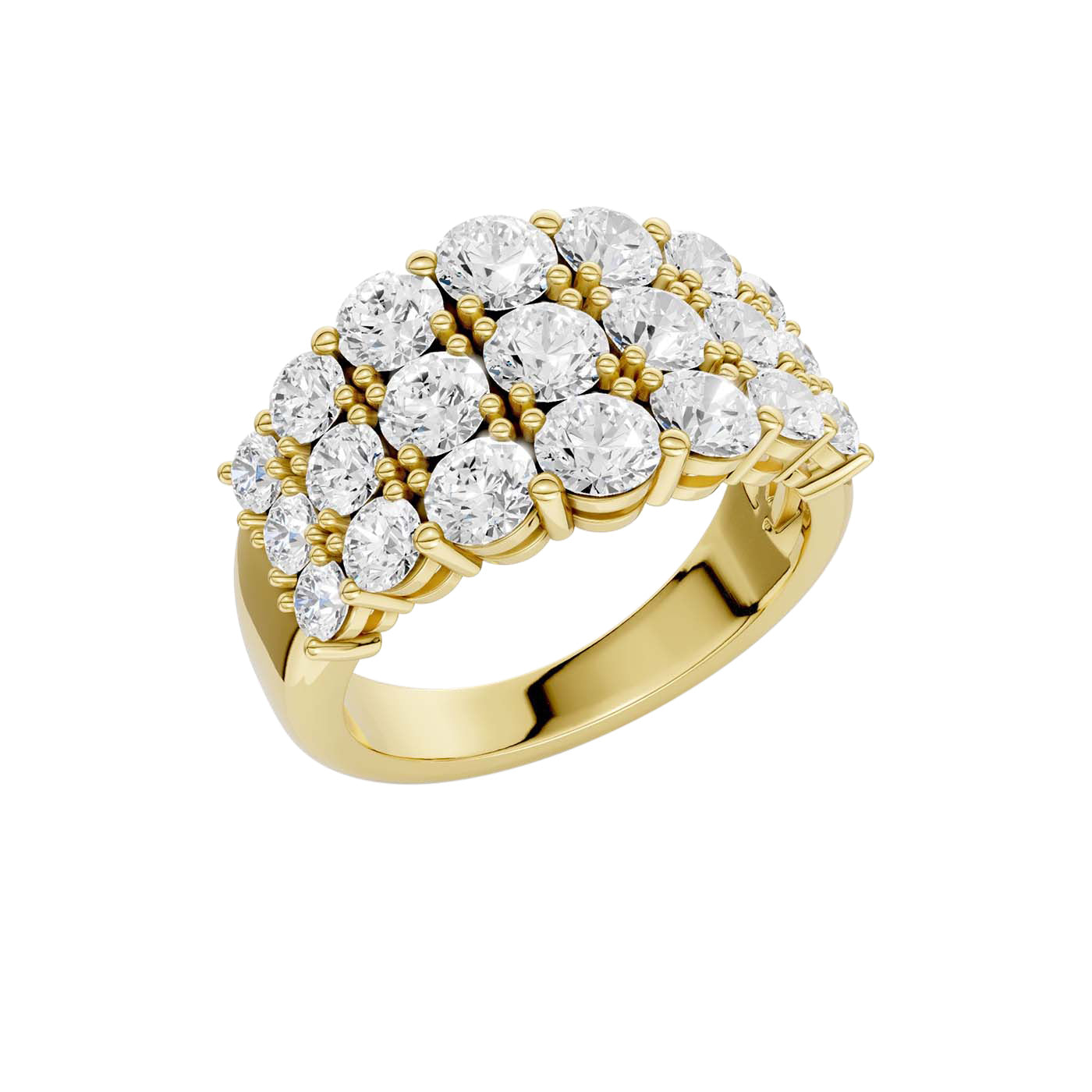 Lab-diamant cocktailring 3,00 ct F/VS – 9K gult gull