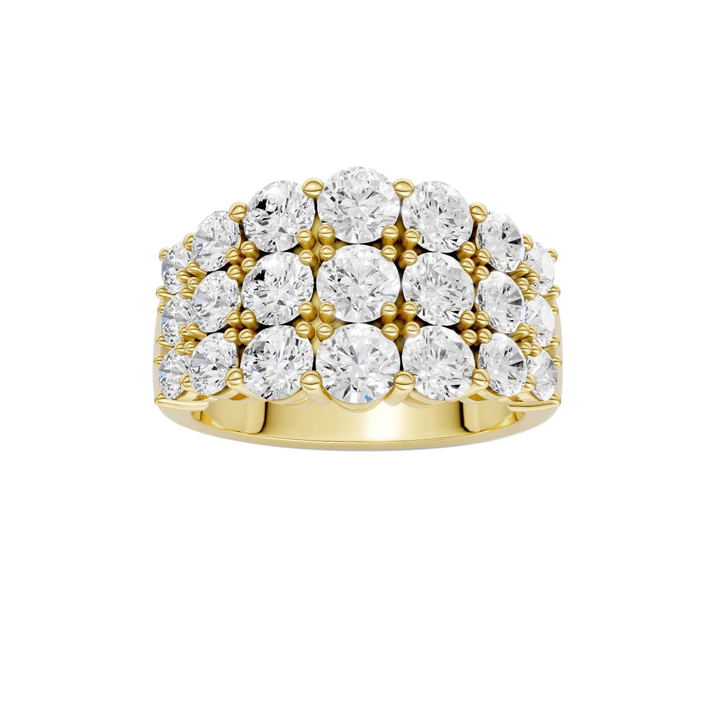 Lab-diamant cocktailring 3,00 ct F/VS – 9K gult gull