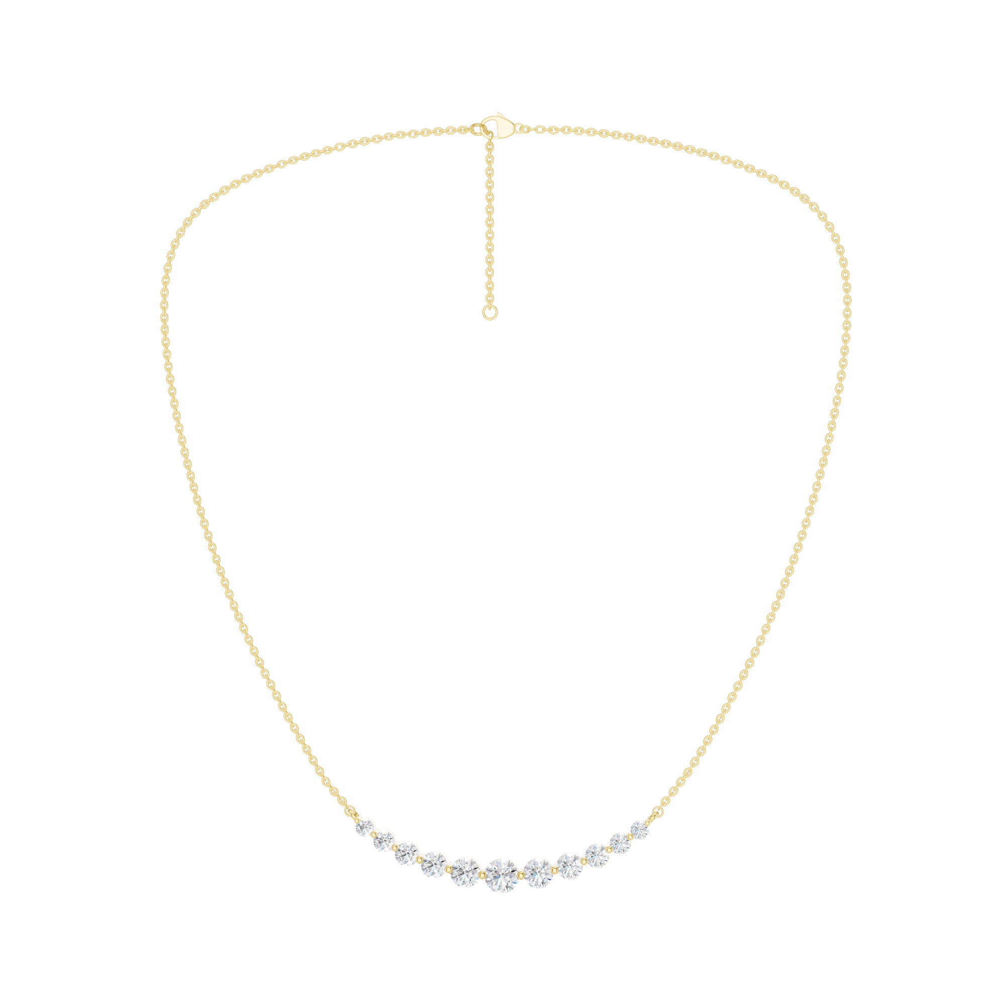 Lab-diamant collier 1,00 ct E-F/VS – 9K gult gull