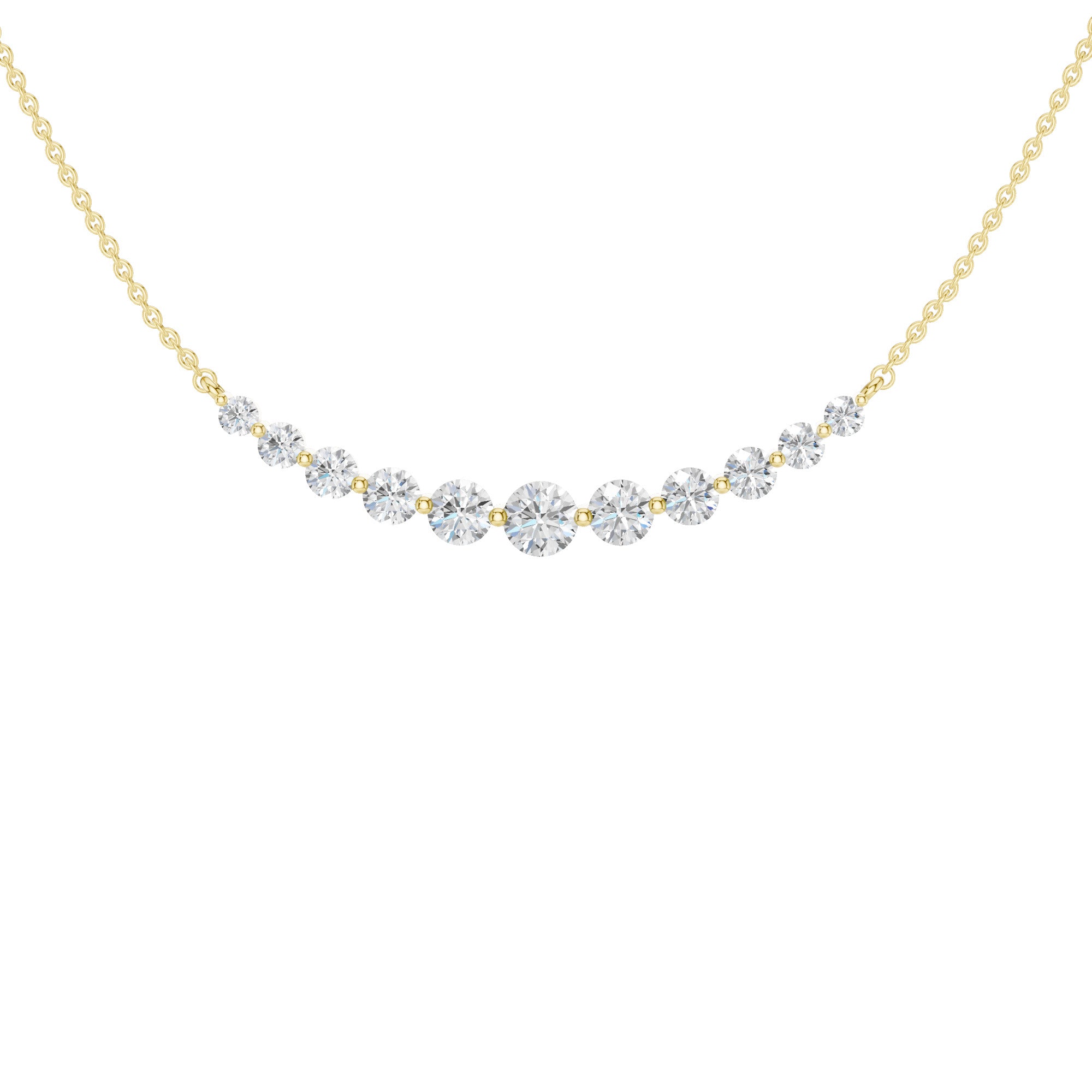 Lab-diamant collier 1,00 ct E-F/VS – 9K gult gull