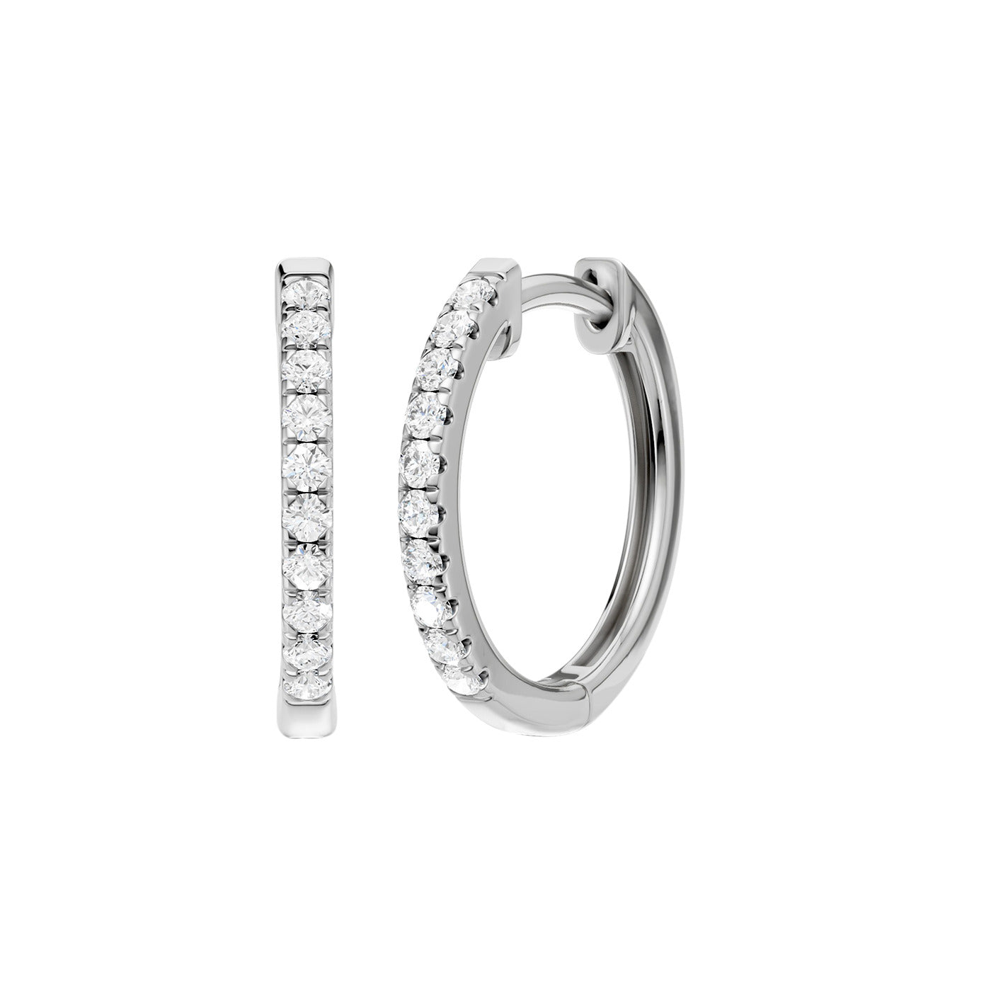 Lab-diamant creoler 0,20 ct F/VS – 9K hvitt gull