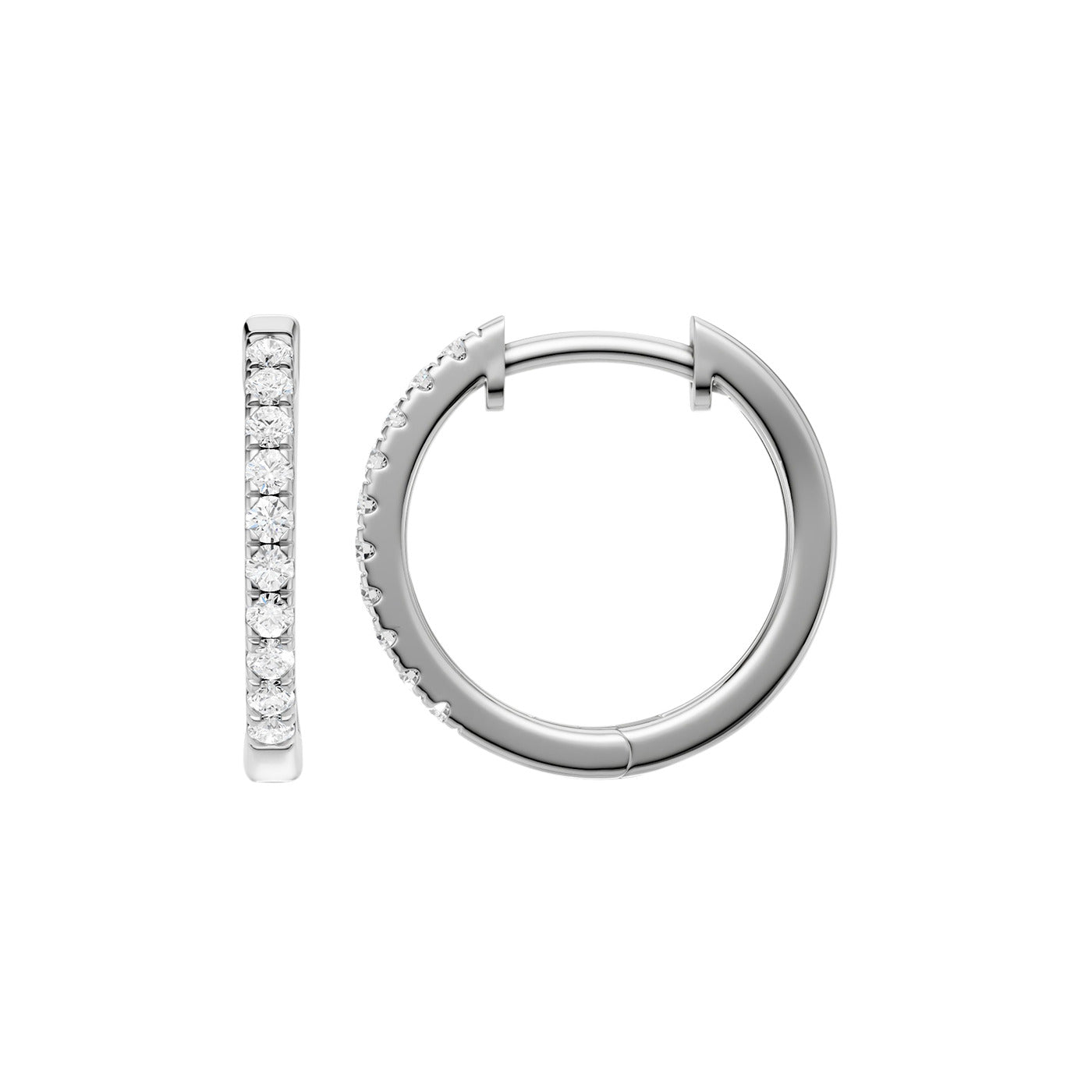 Lab-diamant creoler 0,20 ct F/VS – 9K hvitt gull