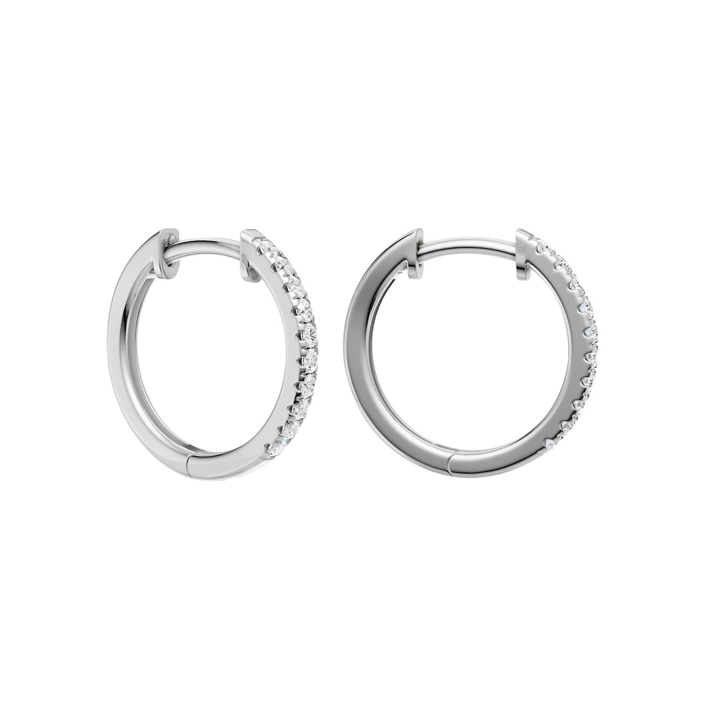 Lab-diamant creoler 0,20 ct F/VS – 9K hvitt gull