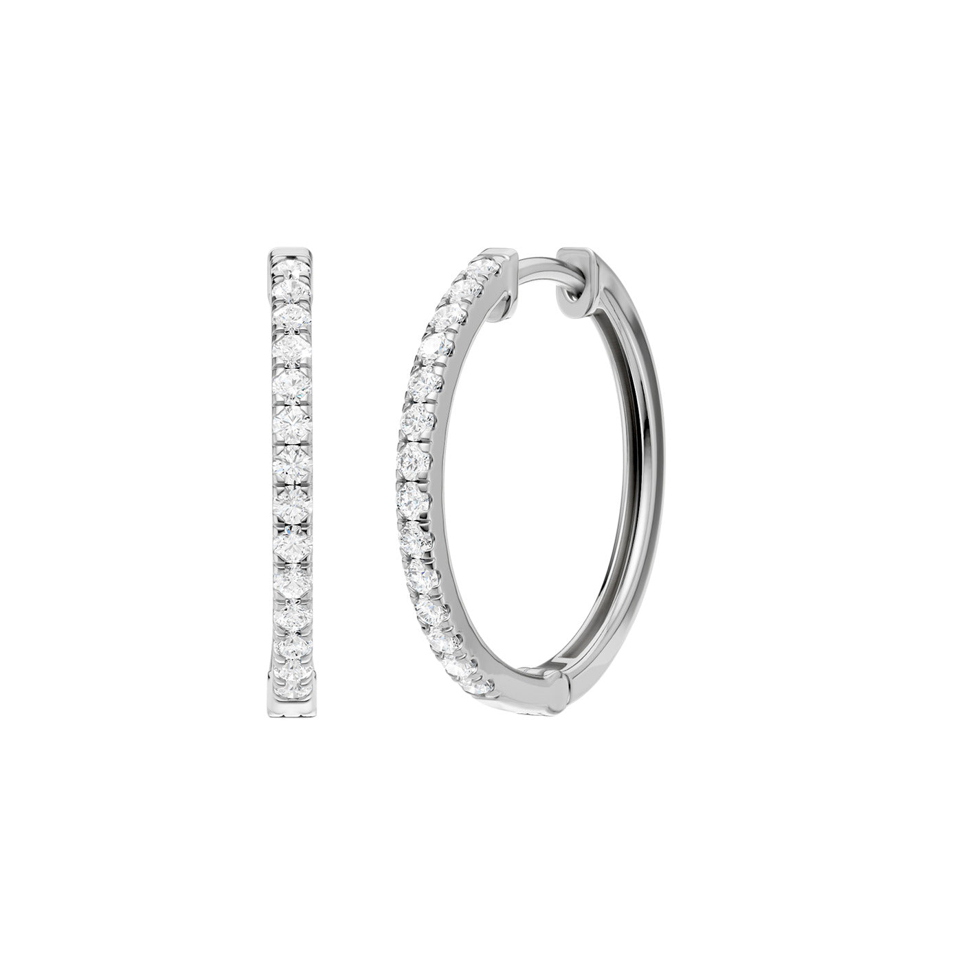 Lab-diamant creoler 0,33 ct F/VS – 9K hvitt gull