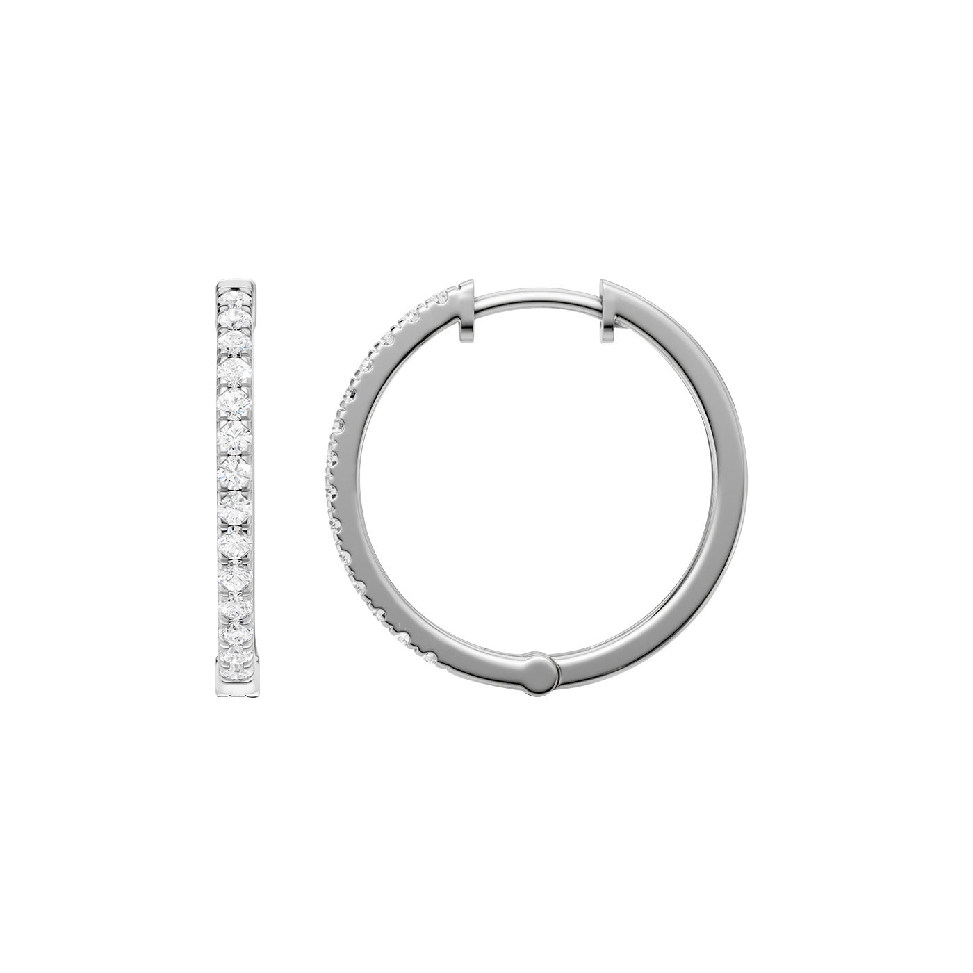 Lab-diamant creoler 0,33 ct F/VS – 9K hvitt gull