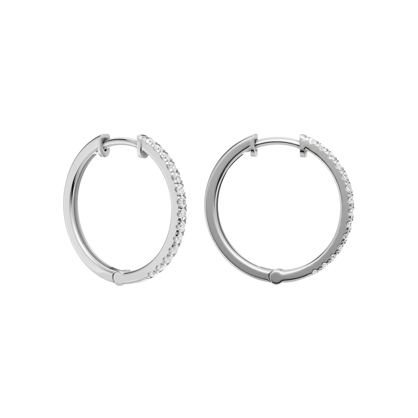 Lab-diamant creoler 0,33 ct F/VS – 9K hvitt gull