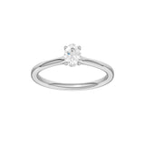 Lab-diamant enstensring oval 0,25 ct F/VS – 9K hvitt gull