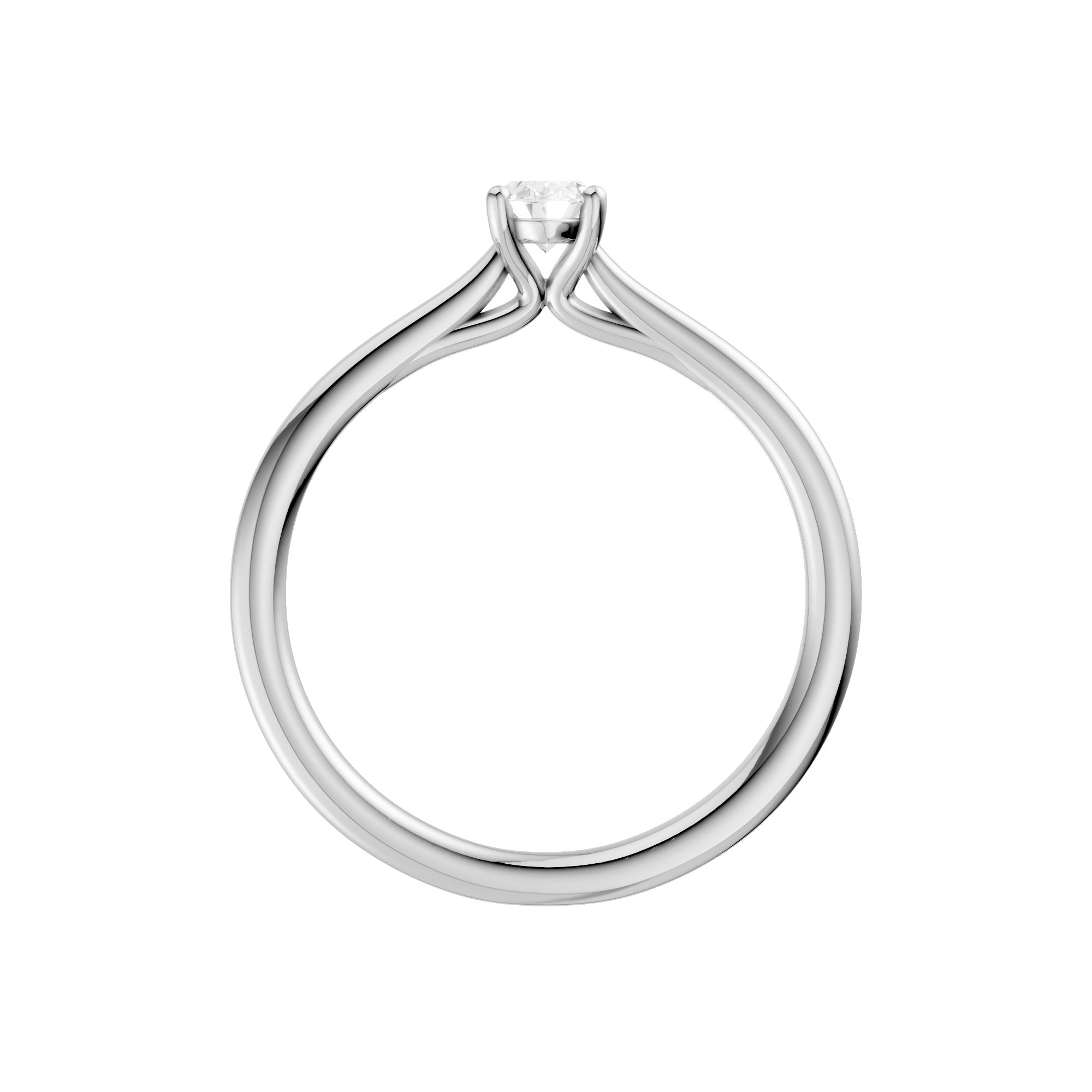 Lab-diamant enstensring oval 0,25 ct F/VS – 9K hvitt gull