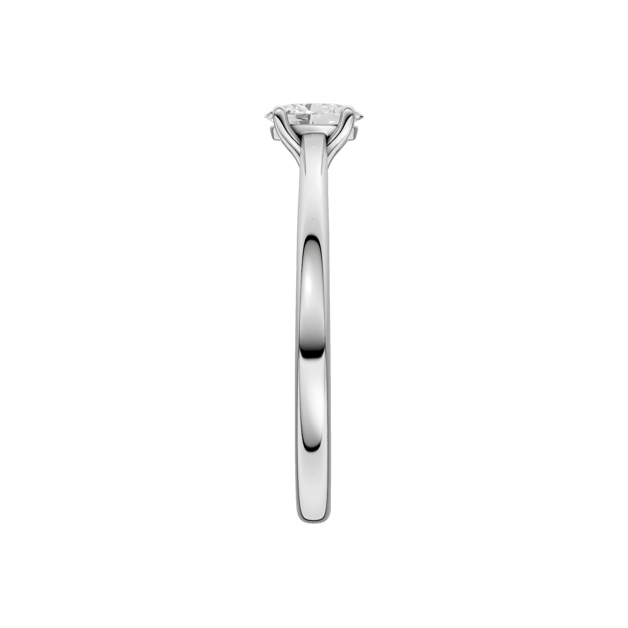 Lab-diamant enstensring oval 0,25 ct F/VS – 9K hvitt gull