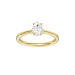 Lab-diamant enstensring oval 0,50 ct F/VS – 9K gult gull
