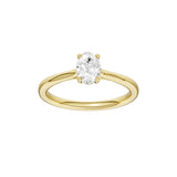 Lab-diamant enstensring oval 0,50 ct F/VS – 9K gult gull