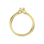Lab-diamant enstensring oval 0,50 ct F/VS – 9K gult gull