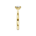 Lab-diamant enstensring oval 0,50 ct F/VS – 9K gult gull