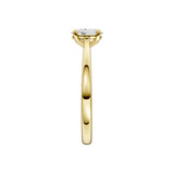 Lab-diamant enstensring oval 0,50 ct F/VS – 9K gult gull