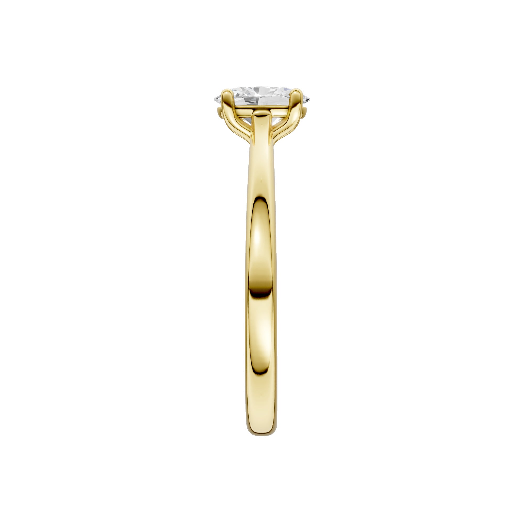 Lab-diamant enstensring oval 0,50 ct F/VS – 9K gult gull