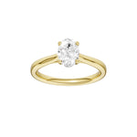 Lab-diamant enstensring oval 0,75 ct F/VS – 9K gult gull