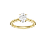 Lab-diamant enstensring oval 0,75 ct F/VS – 9K gult gull