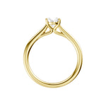Lab-diamant enstensring oval 0,75 ct F/VS – 9K gult gull