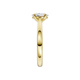 Lab-diamant enstensring oval 0,75 ct F/VS – 9K gult gull
