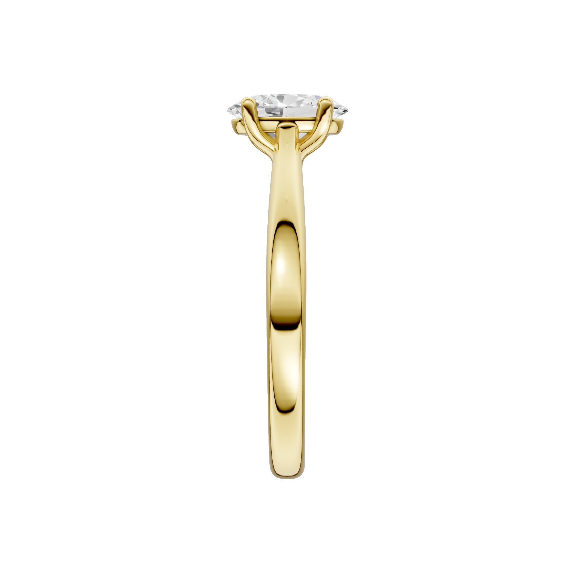 Lab-diamant enstensring oval 0,75 ct F/VS – 9K gult gull