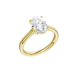 Lab-diamant enstensring oval 2,00 ct F/VS – 9K gult gull