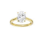 Lab-diamant enstensring oval 2,00 ct F/VS – 9K gult gull