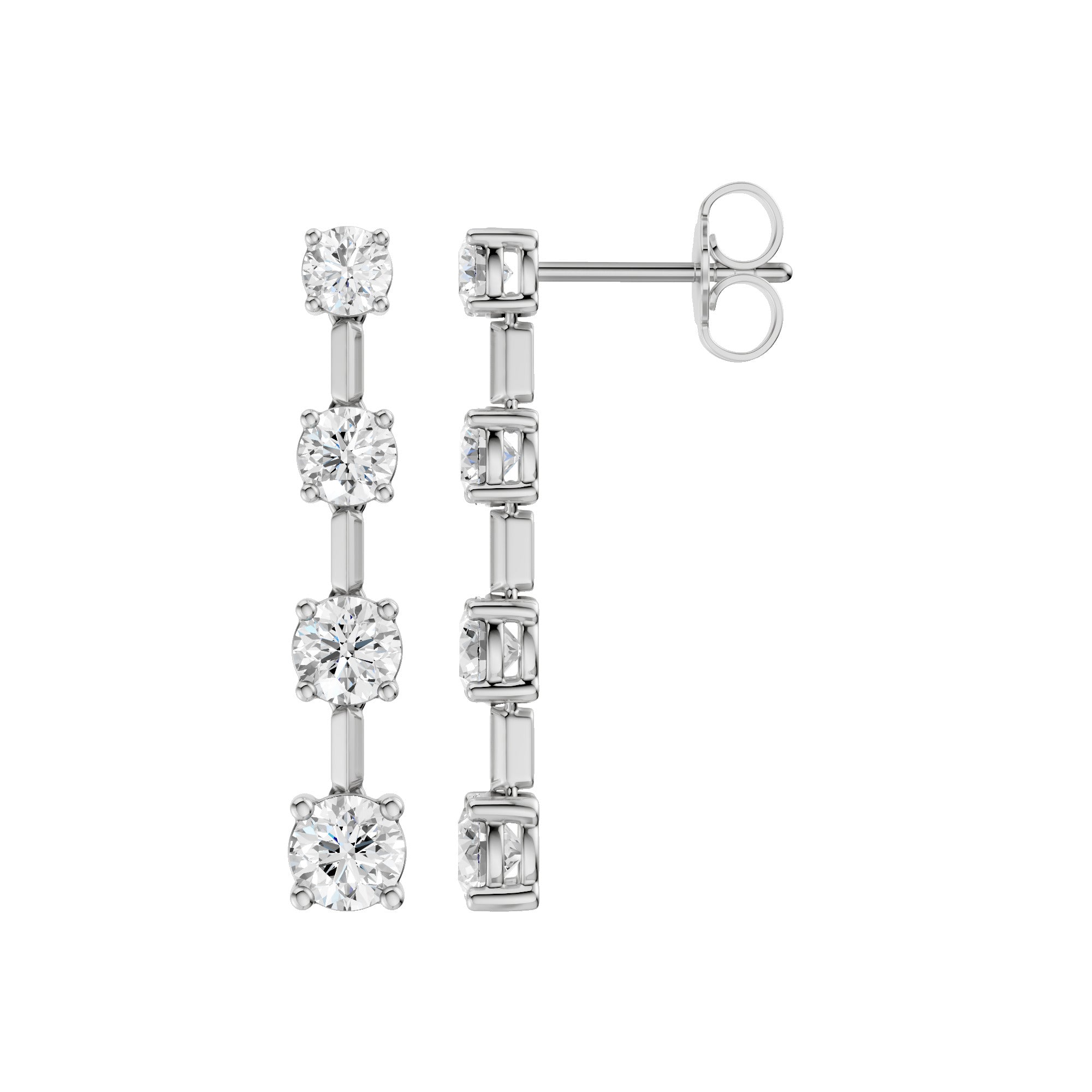 Lab-diamant øreheng 2,36 ct F/VS – 9K hvitt gull