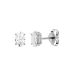 Lab-diamant ørestikker oval 0,80 ct F/VS – 9K hvitt gull