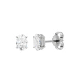 Lab-diamant ørestikker oval 0,80 ct F/VS – 9K hvitt gull