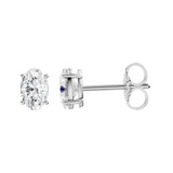 Lab-diamant ørestikker oval 0,80 ct F/VS – 9K hvitt gull