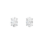 Lab-diamant ørestikker oval 0,80 ct F/VS – 9K hvitt gull