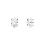 Lab-diamant ørestikker oval 0,80 ct F/VS – 9K hvitt gull