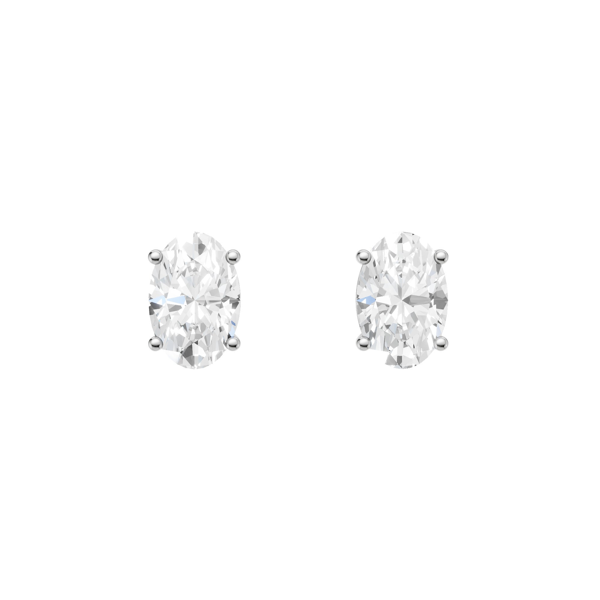 Lab-diamant ørestikker oval 0,80 ct F/VS – 9K hvitt gull