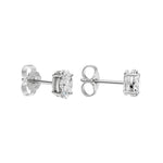 Lab-diamant ørestikker oval 0,80 ct F/VS – 9K hvitt gull