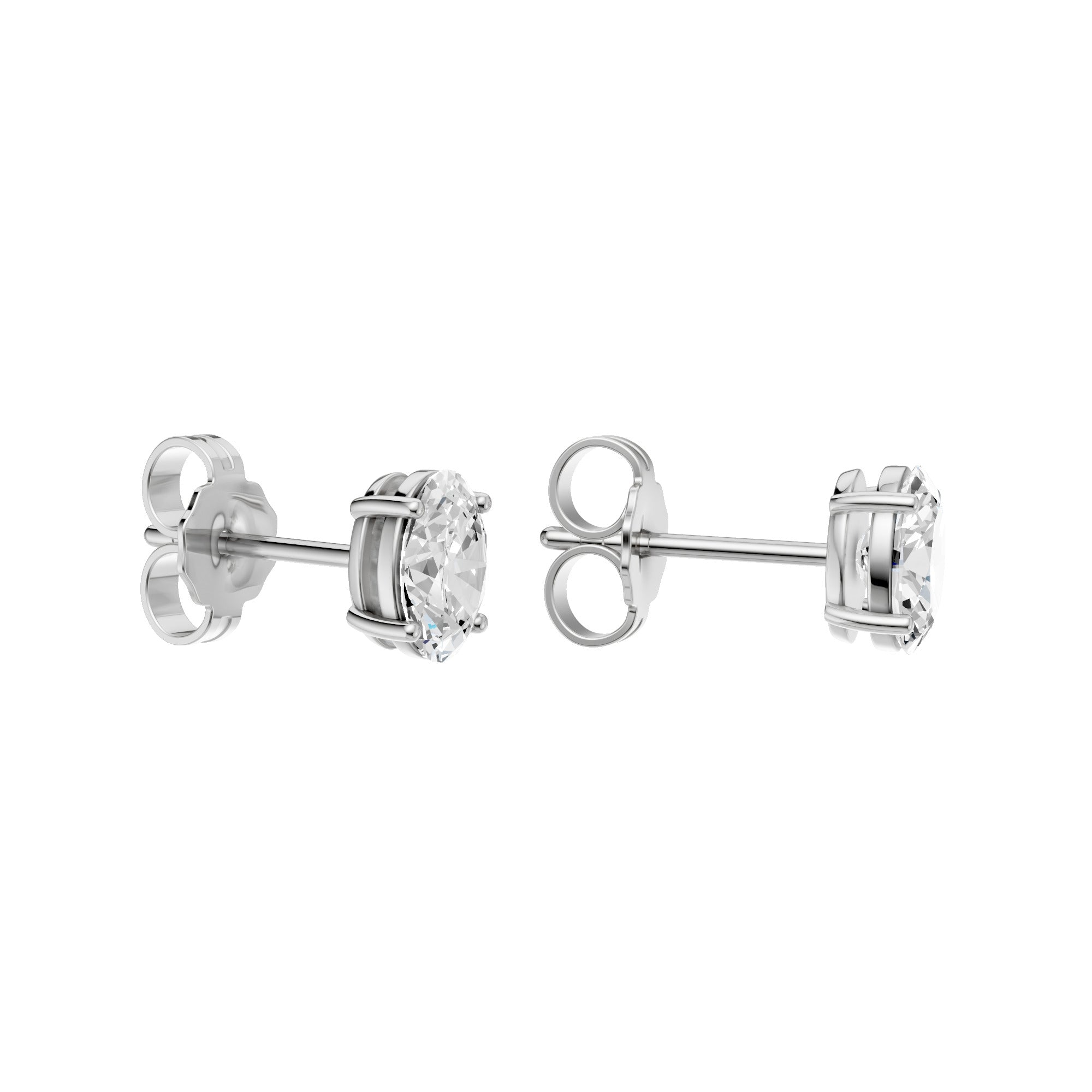 Lab-diamant ørestikker oval 0,80 ct F/VS – 9K hvitt gull