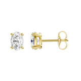 Lab-diamant ørestikker oval 1,00 ct F/VS – 9K gult gull