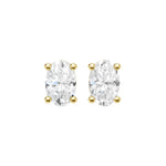Lab-diamant ørestikker oval 1,00 ct F/VS – 9K gult gull