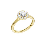 Lab-diamant rosettring 1,00 ct F/VS – 9K gult gull