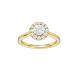 Lab-diamant rosettring 1,00 ct F/VS – 9K gult gull