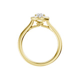Lab-diamant rosettring 1,00 ct F/VS – 9K gult gull