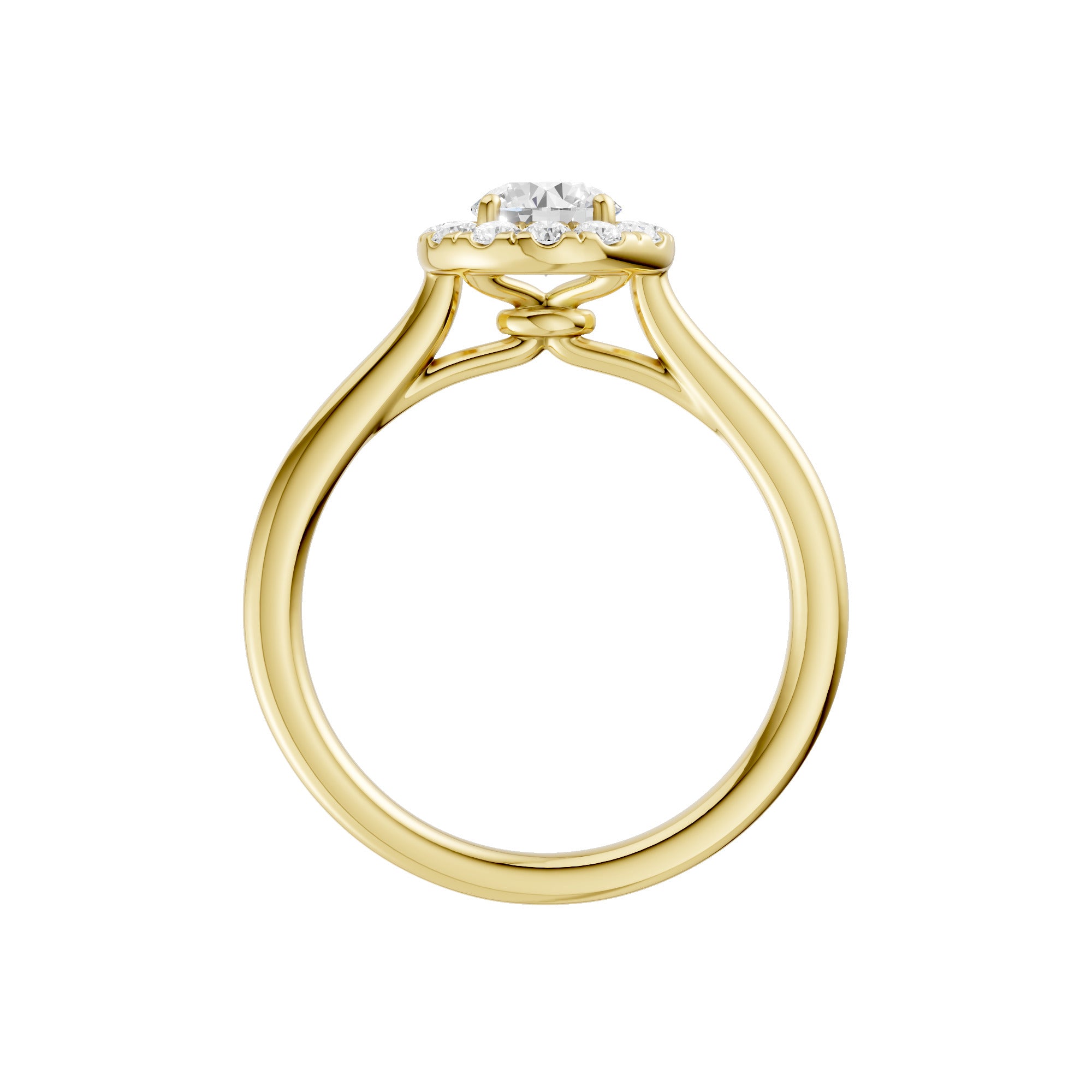 Lab-diamant rosettring 1,00 ct F/VS – 9K gult gull